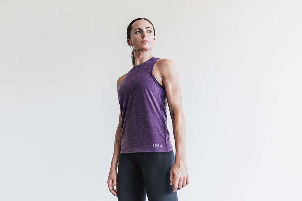 NOBULL Women's High-Neck Tank Tops - Purple - Ireland (5612PVCOL)